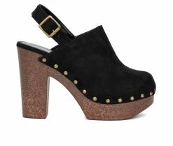 Top 10 🧨 Women's Olivia Miller Lia Platform Heeled Clogs Black 🤩