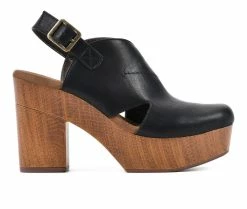 Hot Sale 👍 Women's White Mountain Thalia Platform Block Heel Clogs Black 🥰