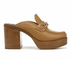 Deals 👏 Women's Franco Sarto Katra Clog Platform Block 👠 Heels Caramel 🤩