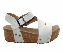 Hot Sale 😉 Women's Volatile Biloxi Platform Wedge 🩴 Sandals Ivory 🤩