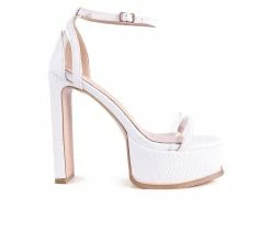 Outlet 😍 Women's London Rag Cutlass Platform 👗 Dress 🩴 Sandals White 🔔