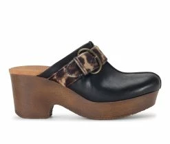 Wholesale 🌟 Women's Baretraps Belita Clog Platform Heeled Clogs Blk/Brn Leopard 💯