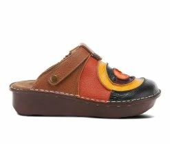 Cheap 🎉 Women's SPRING STEP Lollipop Wedge Clogs Navy Multi ⌛