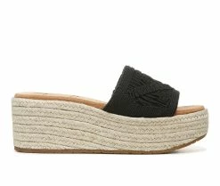 Best Pirce ✔️ Women's Zodiac June Crochet Platform Wedge 🩴 Sandals Black 🔔