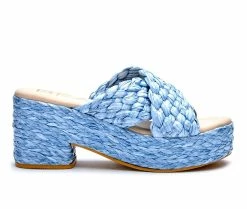 Discount ⌛ Women's Beach By Matisse Reflection Platform 🩴 Sandals Sky 🔥