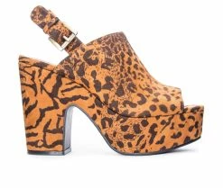 Brand new 🌟 Women's Chinese Laundry Bella 👗 Dress 🩴 Sandals Tiger Leop 🎉