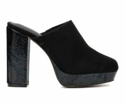 Deals 🛒 Women's Gabrielle Union Mykayla Heeled Clogs Black 🔥