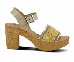 Wholesale 🔥 Women's SPRING STEP Tiada Platform 👗 Dress 🩴 Sandals Beige Multi 🌟