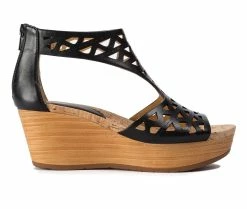 Best deal 👏 Women's Baretraps Miriam Platform Wedge 🩴 Sandals Black 👍