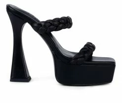 Promo 🥰 Women's Rag & Co Pin 👗 Dress 🩴 Sandals Black 🌟