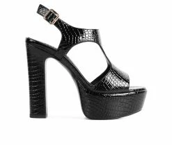 Deals 🔔 Women's Rag & Co Croft Platform 👗 Dress 🩴 Sandals Black ⌛