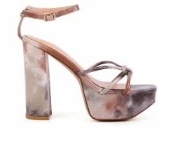Outlet ⭐ Women's London Rag Prisma Platform 👗 Dress 🩴 Sandals Latte ⭐