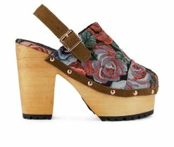 Wholesale ✨ Women's Rag & Co Mural Block Heel Platform Clogs Floral ✔️