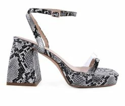 Cheap 🛒 Women's London Rag Such Flirt Block Heel 👗 Dress 🩴 Sandals Black ✔️