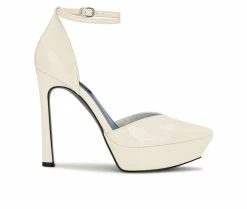 Promo ❤️ Women's Nine West Linda Pumps Ivory Patent 🌟