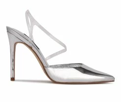 Promo ⌛ Women's Nine West Fames Pumps Silver/Clear 🎁