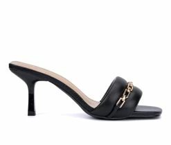 Discount 🎁 Women's New York And Company Blasie 👗 Dress 🩴 Sandals Black 😀