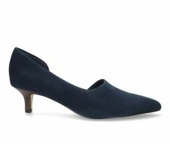 Deals 🥰 Women's Bella Vita Quilla Kitten Heel Pumps Navy Leather 😍