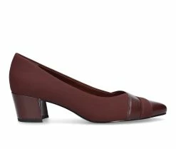 Cheapest 🛒 Women's Easy Street Elle Pumps Burgundy Suede 🎉