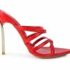 Budget ✨ Women's London Rag Nightclub Stiletto 👗 Dress 🩴 Sandals Red 🔔