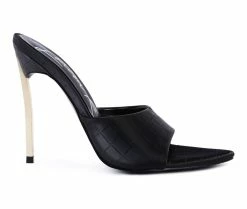 Budget 😍 Women's London Rag Bottoms Up Stiletto 👗 Dress 🩴 Sandals Black 🤩