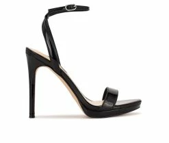 Best Pirce ⌛ Women's Nine West Loola 👗 Dress 🩴 Sandals Black Patent ⌛