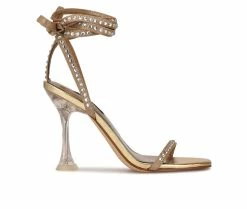 Promo ✨ Women's Nine West Zing 👗 Dress 🩴 Sandals Gold 🥰