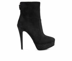 Best Sale 🌟 Women's London Rag Espiree Platform Stiletto Booties Black 🔔