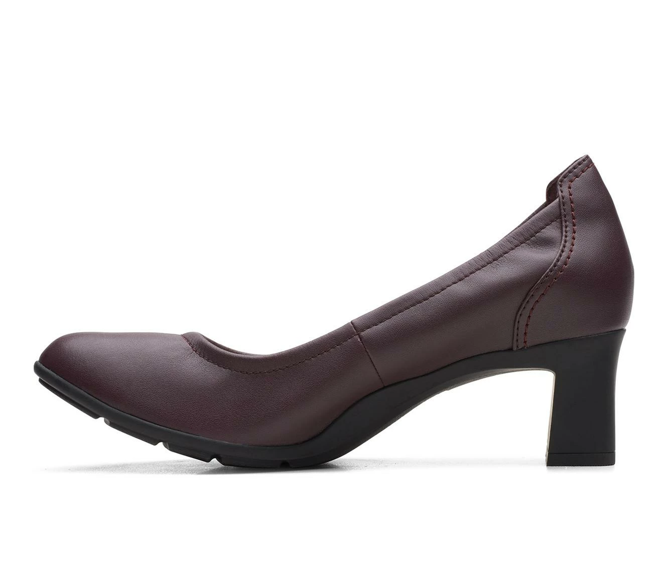 Outlet π₯ Women's Clarks Neiley Pearl Pumps Burgundy Leathe π― - Image 4